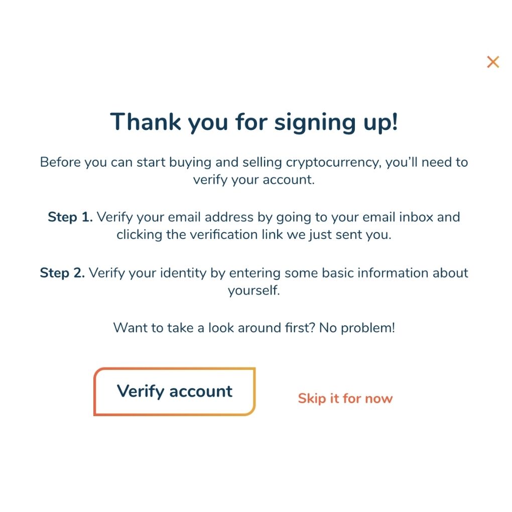bitbuy step 2 verify account